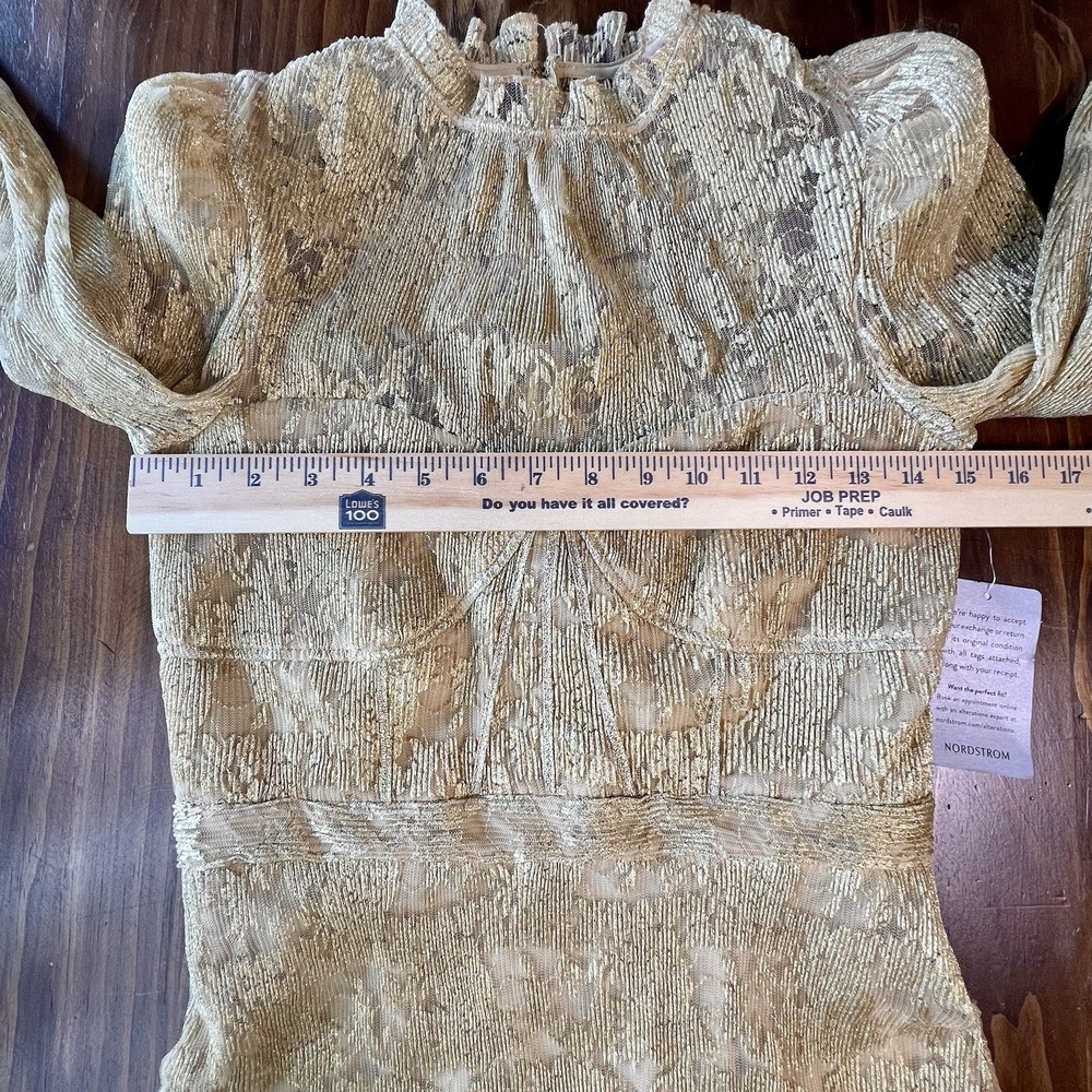 NWT Saylor Adria Mini Dress Gold Shimmer Women's Size Small Party Cocktail - Picture 4 of 8